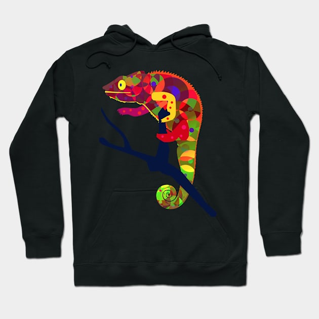 Paper Craft Chameleon Hoodie by Graphic Dinosaur